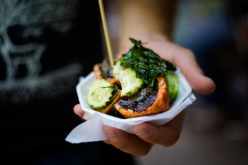 Thai fried duck century egg