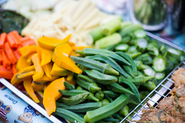 Selection of thai vegetables market