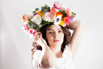 sensual young woman with wreath