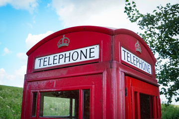 Rote, britisch-traditionelle Telephone Zelle