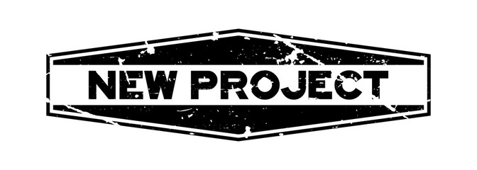 Grunge black new product word hexagon rubber seal stamp on white background