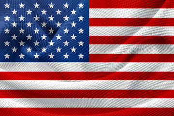 Fototapeta premium Shiny American Flag Cloth Background Texture
