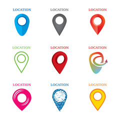 set of geolocation logos