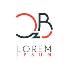 The logo between the letter C and letter B or CB with a certain distance and connected by orange and gray color
