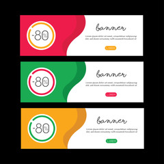 Banner design set. Sale voucher. Discount card. Facebook cover. Facebook banner. Abstract brochure design