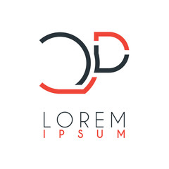 The logo between the letter C and letter P or CP with a certain distance and connected by orange and gray color