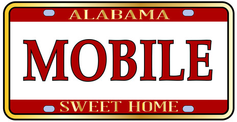 Mobile City Alabama State License Plate
