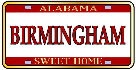 Birmingham City Alabama State License Plate