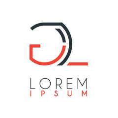 The logo between the letter G and letter L or GL with a certain distance and connected by orange and gray color