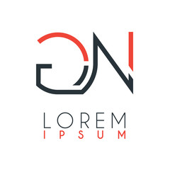 The logo between the letter G and letter N or GN with a certain distance and connected by orange and gray color
