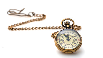 Watch Necklace On White Background
