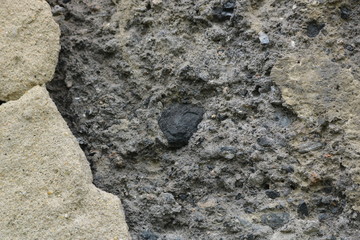 The texture of stucco and stone