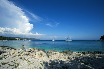 Labadusa beach on Ciovo island in Croatia. 