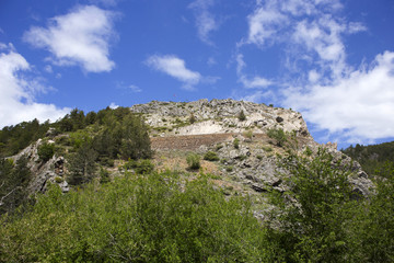 Ruins of old fort near Knin and Krka river spring