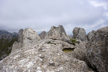 View from top of Tulove grede, parth of Velebit mountain in Croatia
