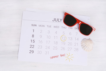 Naklejka premium Summer Calendar Schedule.
