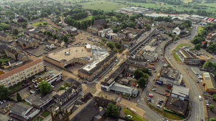 Fototapeta premium Low level aerial image of the town of Kirkintilloch in Scotland.