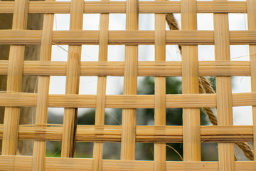 Equipment for fishing gear made of bamboo. close-up photography