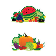 fruit and vegetable set illustration