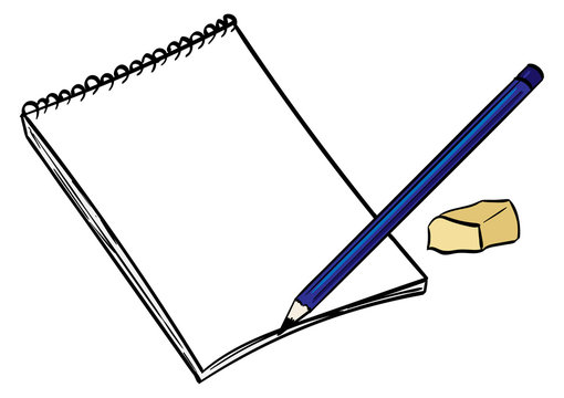Sketchbook pencil and eraser