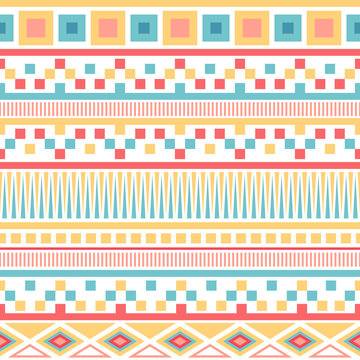 Vector seamless abstract tribal pattern.