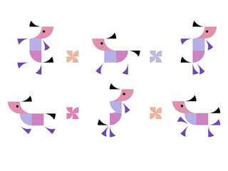 Pattern of geometric horses. Geometric background. Vector illustration.