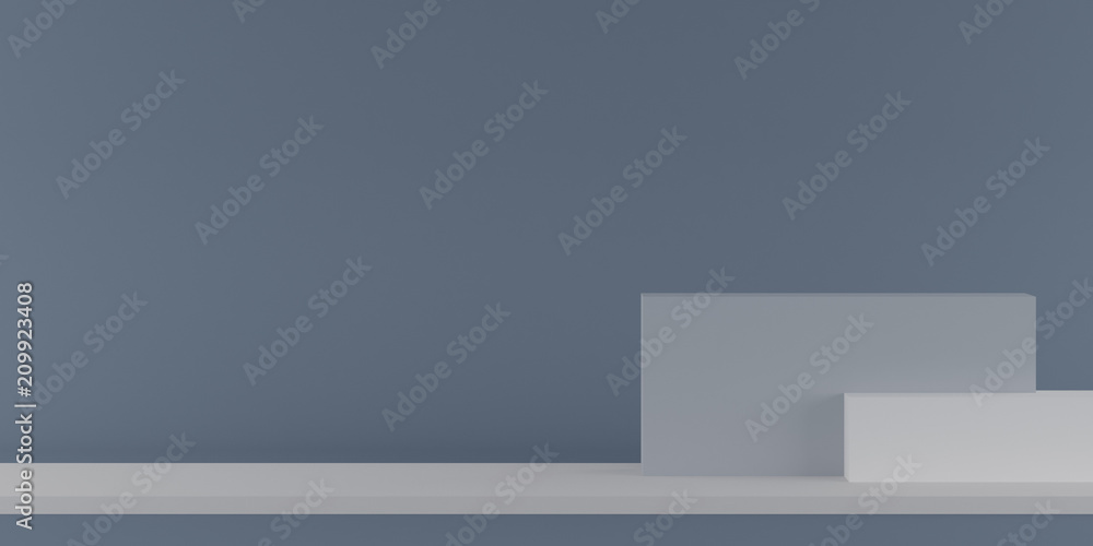 Leinwandbilder abstract the various size of box, minimalism background. closeup of geometric shape. 3d rendering