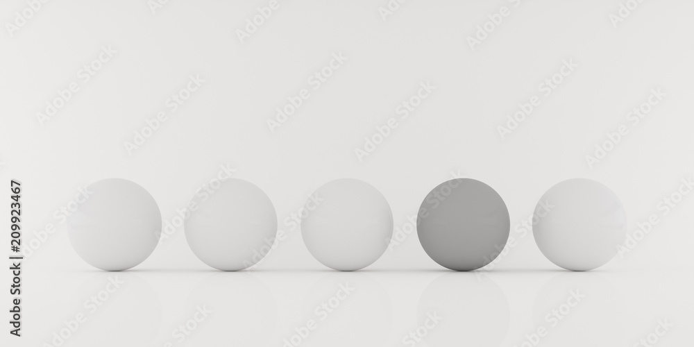 Poster abstract of white sphere isolated on white background, 3d rendering
