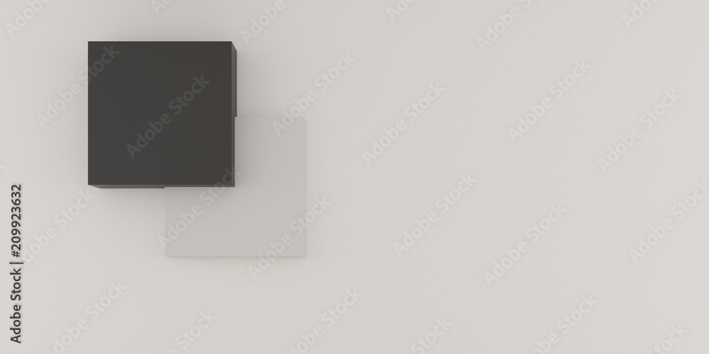 Poster closeup of the box on white background,3d rendering.