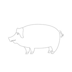pig coloring vector illustration line drawing profile 