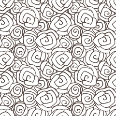Cute cartoon roses pattern, seamless vector design