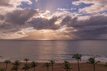 Fototapeta premium Sunset on Kaanapali Beach Maui
