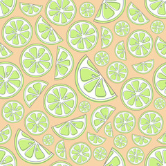 Colourful seamless texture with citruses. Vector.