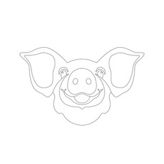 pig coloring vector illustration line drawing front  