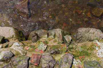 Ruins of the old fortification on the Baltic seashore.