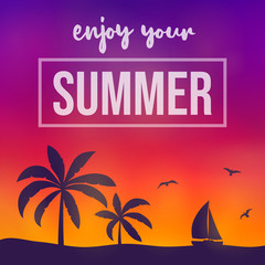Fototapeta na wymiar Summer holiday - tropical card. Vector.