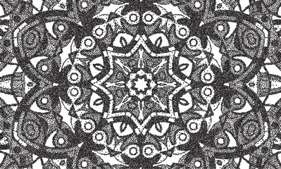 Abstract background of small dots forming a mandala