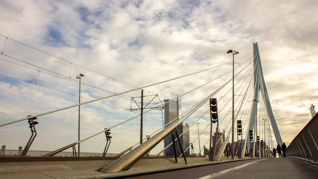 Timelapse of the Erasmusbridge in Rotterdam
