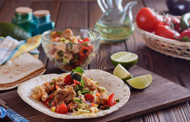 Tortilla or taco making with various filling