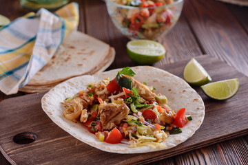 Tortilla or taco making with various filling