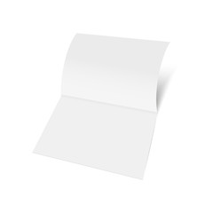 Mockup opened magazine, journal, booklet, postcard, flyer, business card or brochure . Vector Illustration.