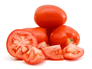 Tomato vegetables pile isolated on white background cutout