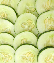 Sliced Cucumber on background