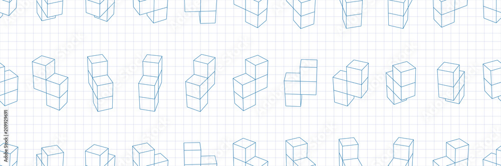 Poster abstract seamless geometric pattern. a three-dimensional shape in space. designer details.