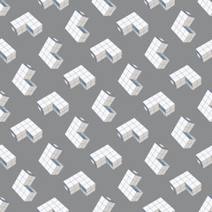 Abstract seamless geometric pattern. A three-dimensional shape in space. Designer details.