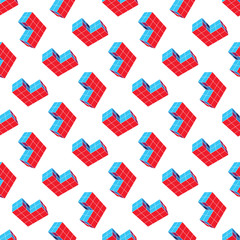 Abstract seamless geometric pattern. A three-dimensional shape in space. Designer details.