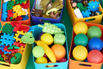 Obraz premium Educational toys in color boxes