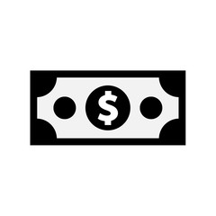 icon of the dollar bill. vector icon isolated on white background