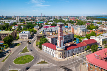 Historical fire-tower of Rybinsk built in 1912 is 48 meter high. It is one of the highest in Russia