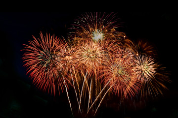 firework Abstract background,Fireworks light up the sky with dazzling display